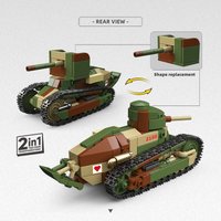 WW2 Military Tank Mini Action Figures Building Blocks French Soviet Union Armored Car Construction Educational War Model Toys