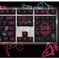123Keys JINX Keycap Cherry Graffiti LOL Game Character Mechanical Keyboard PBT Five-Sided Thermal Sublimation Diy jinx Keycap