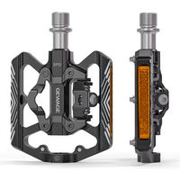 2-in-1 SPD Clipless & Flat Pedals Ultra-Light Aluminum Alloy Sealed Bearing Dual Purpose Mountain Bike Pedals with Reflectors