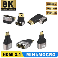 8K@60Hz HDMI-compatible Adapter Extender Compatible 4K@120Hz 2K@144Hz HDR 48Gbps Video for PS5 Laptop TV Projetor Adapter