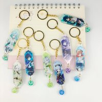 Anime Keychain Genshin Impact Nilou Cyno Yelan Nahida Wanderer Key Chain Accessories Cute Bag Pendant Key Ring Fans Gift