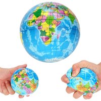 12Pcs Mini Earth Stress Balls Finger Exercise PU Globe Squeezable Balls Educational Foam Squeezable Balls Gifts for Boys Girls