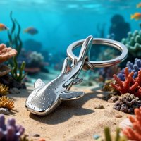 New Cruise Ship Mixer Truck Key Chain Metal Simulated Whale Shark Keychain Portable Mechanical Style Bag Charming for Women Men