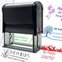 Custom Self-Inking Stamp Customized Self-Inking Business Address Wax Seal Name Handicraft Personalize Rubber Stamps 5Ink Colors