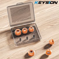 KEYSION Slow rebound memory foam+Transparent Liquid Silicone Ear Tips SML Noise Isolating Soft Safe Eartips Earphone Accessories