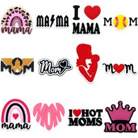 1/12pcs Mom Life Shoe Charms for Women Shoe Decorations Pink Heart Pins for Mother Buckle MaMa Sandal Accessories Ornament
