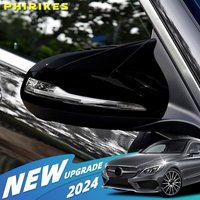 2pcs Real Carbon Fiber Side Mirror Cover Cap Sticker Add-on For Mercedes-Benz W205 W253 W222 W213 W238 X253