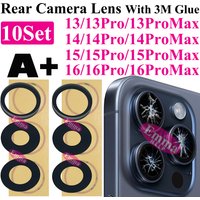 10set Back Camera Glass Lens Sticker for iPhone 16 15 Plus 14 13 12 11 Pro Max Xr Rear Camera Cover Lens