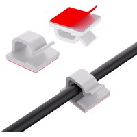 R Shape Transparent Plastic Cable Clip Wire Holder Cord Organizer Self Adhesive Cable Management Clamp for Desk