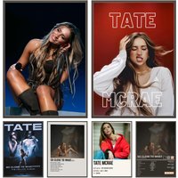 singer t-Tate McRae Poster Versatile HD Waterproof Wall Art Self-Adhesive Decor for Any Space Ideal Gift