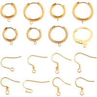Boucles d'oreilles en acier inoxydable 316, 10 à 50 pièces/lot, cerceaux français, fermoirs, Base de réglage de l'oreille pour bricolage, fournitures de fabrication de bijoux