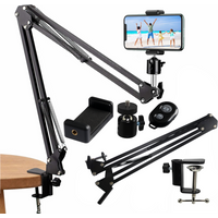 Flexible Arm Tripod For Phone Stand Table Folded Anchor 360° Rotation Online Desktop Laptop Video Live Overhead Shot