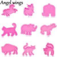 DY0151 Unicorn Elephant Rhino Goat Cat Keychain Mold for Resin Epoxy, Shiny Cow Bull head Silicone Mold for DIY Resin Craft