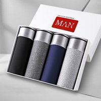 4Pcs Men's Underwears Breathable Sexy Men's Boxers Gray Comfortable Male Panties Solid Underpants Plus Size Boxer Shorts L-5XL