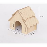 New Natural Wooden Hamster House Durable Activity Climb Toy Hamster Hide Villa Chew-proof DIY Crafts Cage Decor for Chinchilla
