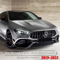 Car Front Bumper Side Spoiler Splitter Canard For Mercedes Benz C118 W118 CLA45 AMG 2019-2023 ABS Fog Lamp Grille Trim Air Blade