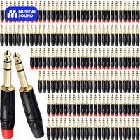 Musical Sound 1/4/24/50 Pieces 1/4" Audio Plugs 6.35 mm Plug TS 1/4 inch Solder Type Mono 1/4 Inch Audio 6.35 mm Plug Connector