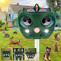 Animal Repellent Solar Ultrasonic Repeller with Motion Sensor and Flashing Light for Yard Garden Cat Deer Rabbit Dog Repeller