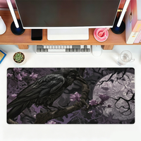 Gothic Raven And Moonlit Night Mouse Pad For Office Gaming And Keyboards Non-Slip Large Waterproof
