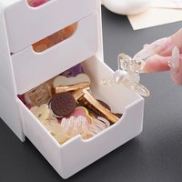 3-Tier Cosmetic Storage Box Organizer With Drawers Multifunctional Countertop Storage For Jewelry Office Supplies
