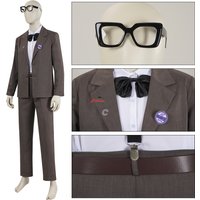Up Grandpa Carl Fredricksen Cosplay Costume Suits Glasses Men Halloween Carnival Cosplay Grandfather Carl Outfits