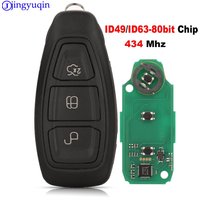 Jingyuqin Kr 5876268 /kr55wk48801 434Mhz ID49/4D63 80Bit Chip Für Ford Focus C-Max Mondeo Kuga Fiesta B-Max Smart Remote Key
