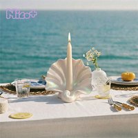 Azulmostaza × Boowan Nicole La Isla Bonita Balearic Shell Light Silicone Mold Taper Candle Holder Concrete Jesmonite Mold