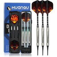 Huanqu 3-Piece 18g Soft Dart Set, Equipped with Dart Wings and Dart Shafts, Professional Electronic Dart Board Set, Includes Storage Box, Suitable for Home Entertainment, Bar Gatherings, Dart