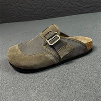 Slippers For Men Fashion Retro Cork Clogs Men Mules Shoe with Arch Support Unisex Classic Beach Shoes Men's Suede Sandals