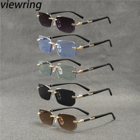 Viewring 5PCS Rimless Sunglasses Fashion Popular Women Men Shades Small Square Sun Glasses For Female male Summer Traveling