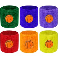 6Pcs Kids Sports Wristbands Colorful Cotton Wristband Sweatband For Children Wrist Protector Football Basketball Tennis Boy Girl