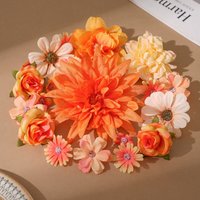20/50Pcs Orange Artificial Flowers Mix Fake Flower for Home Decor Wedding Marriage Decoration Bride DIY Craft Gifts Accessories