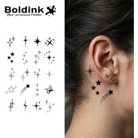 BOLDINK Starburst Theme Moisturizing Tattoo Sticker Unisex Fashion Design Easy Apply Waterproof Lasts 1-2 Week