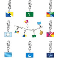 Silver Color Flags Charm Classic INS Pendant For Women Men Bracelet DIY Making Accessories Fashion Stainless Steel DIY Jewelry