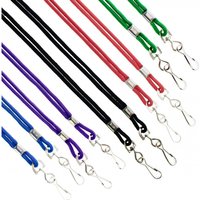 10 Pack - Premium Round ID Badge Holder Neck Lanyards for Badges and Name Tags - 36 in Non-Breakaway Heavy Duty Rope Cord