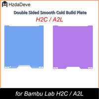 PEI Cool Plate for H2C/A2L Combo Cold Build Plate 335x346.5MM Double Sided Smooth for Bambu Lab 3D Printer (No Heating/No Glue)