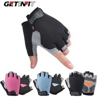 AliExpress NONE GETINFIT 1 Pair Cycling Half Finger Gloves Sports Outdoor Fitness Breathable Shock Absorbent Anti-slip Climbing Hand Protective
