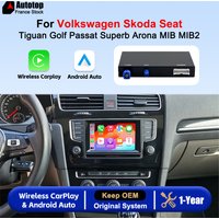 AUTOTOP – bezprzewodowy system CarPlay i Android Auto do samochodów Volkswagen Golf 7, Tiguan, Passat B8, nowego modelu Polo, Skoda Superb, Octavia, Seat Arona, nowego modelu Leon, z funkcją MIB/MIB2,