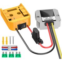 ABJA For DeWalt DCB Series 18V/20V Lithium Battery Adapter + DC-DC Step-Down Device(12v,10A,120W)with Fuse
