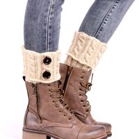 1 Pair Women Short Button Crochet Leg Warmers Winter Fall Knit Boot Cuffs Socks Boot Warmers Boot Toppers Gaiters