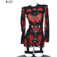 AniLV Game Chinese Mech Squad Uniform Punk Cyber Orient Secret Service Tight Jumpsuit Outfits Cosplay Costume