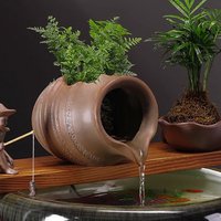 Ceramic Pot Jar Fountain for Outdoor Garden Courtyard Balcony Indoor Living Room Decorative Water Feature Circulating Fountain