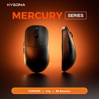 KYSONA Mercury Pro Gaming Mouse PAW3395 Sensor 500mAh Battery Bluetooth Ergonomic 26K DPI 41g Lightweight Wireless Mouse For PC