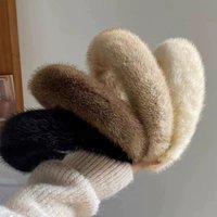 2025 Hot Sale Women Luxury winter Faux mink fur Headbands High Quality Fur Hair Band Lady Fashion wide edge Hair Hoop Furry Gift