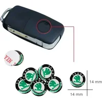 14mm Fob Car Logo Sticker For Car Remote Control Key For Skoda Octavia MK2 MK1 2 3 A5 A7 A8 Fabia Karoq Superb Rapid Kamiq Scala