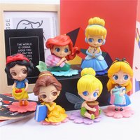 1pc new cute Princess Q Posket Action Figures PVC Model Dolls decor birthday party Kids Toy gift