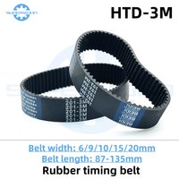 HTD 3M Timing Belt Length 87 90 93 96 99 102 105 108 111 114 117 120 123 126 129 132 135mm Width 6-20mm Closed Loop Toothed Belt