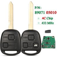 jingyuqin Replacement 89071-05010 Remote Car Key 4C Chip For Toyota Yaris 2010 2011 Avensis 2003-2008 fob 433MHz TOY47 Blade