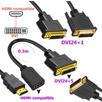 1080P HDMI-compatible to DVI Adapter Bi-Directional DVI 24+1/24+5 Pin to HDMI-compatible Cable for PS4 PC Graphics Card Monitor