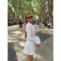 Chic Shirt Dress Buttons Trendy Minimalist Elegant Office Dresses Women Summer Casual Stylish Streetwear